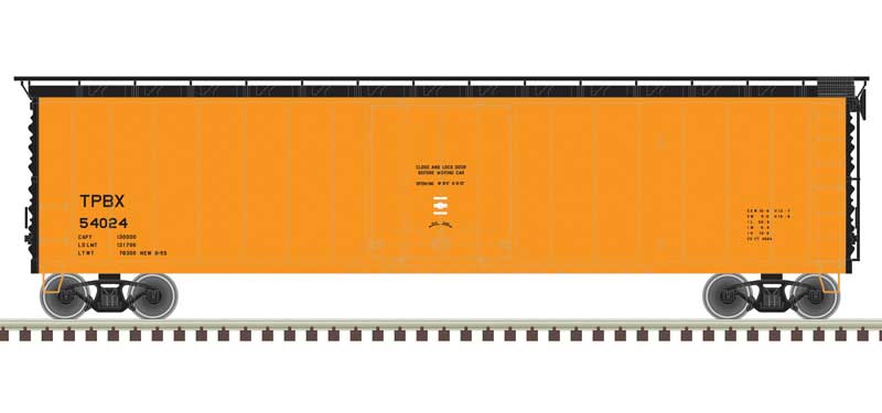 Atlas HO 50' Plug-Door Boxcar - Ready to Run - Master(R) -- TPBX #54052 (orange, Boxcar Red)