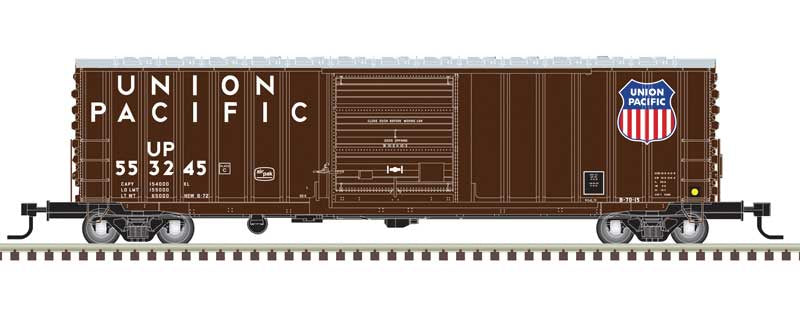 Atlas HO ACF 50' Precision Design Rib-Side Boxcar - Ready to Run - Master(R) -- Union Pacific (UP) #553206 (Boxcar Red, white)