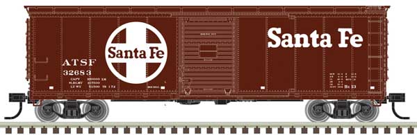 Atlas HO USRA Steel Rebuilt 40' Boxcar - Ready to Run - Master(R) -- Santa Fe #32527 (Boxcar Red, white, Large Logo & Lettering)