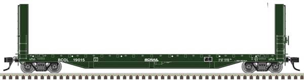 Atlas HO 51'6" Bulkhead Flatcar - Ready to Run - Master(R) -- BC Rail #19062 (green, white)