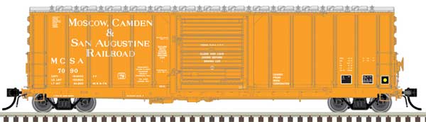 CNCF 5000 50' Boxcar - Ready to Run - Master(R) -- Moscow, Camden & San Augustine #7025 (light orange, white)