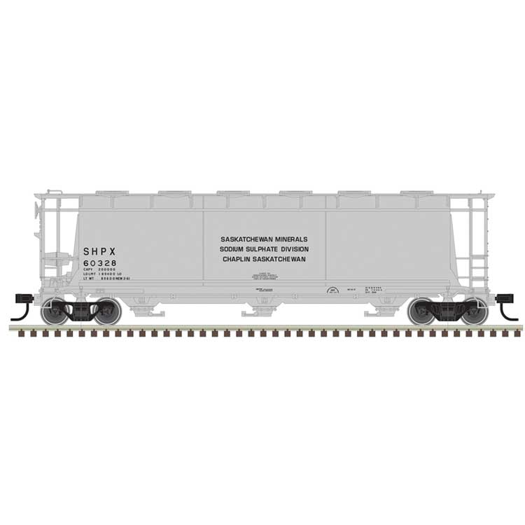 Atlas HO ACF 3-Bay Cylindrical Hopper - Ready to Run -- Saskatchewan Minerals #60330 (gray, black)