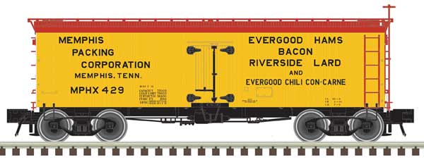 Atlas HO 36' Wood Reefer - Ready to Run - Master(R) -- Memphis Packing Corporation #429 (white, red)