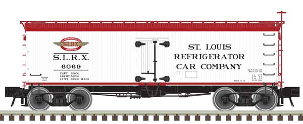 Atlas HO 36' Wood Reefer - Ready to Run - Master(R) -- St. Louis Refrigerator Car Co. #6069 (white, red)