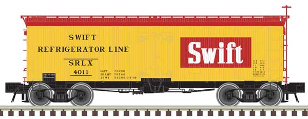 Atlas HO 36' Wood Reefer - Ready to Run - Master(R) -- Swift #4011 (1949 Scheme, yellow, red, white)