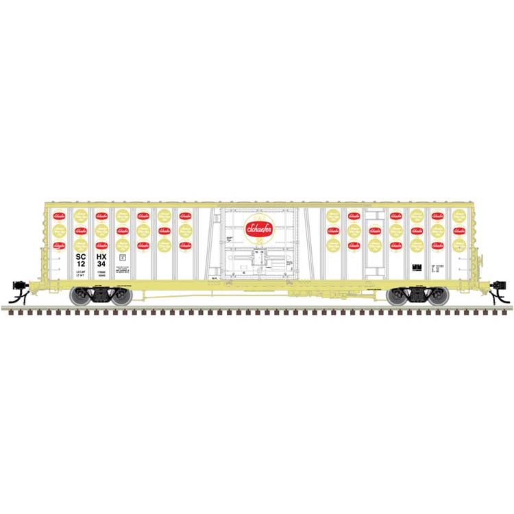 Atlas HO Class BX-177 62' Beer Boxcar - Ready to Run -- Schaefer #5067 (white, red, gold)