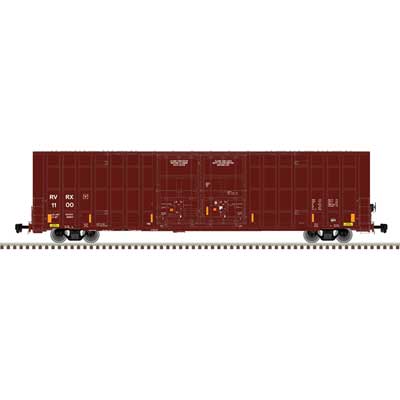 Atlas HO Gunderson 7550 Double Plug-Door Boxcar - Ready to Run - Master(R) -- Riverside Rail LLC #1106 (Boxcar Red, white)