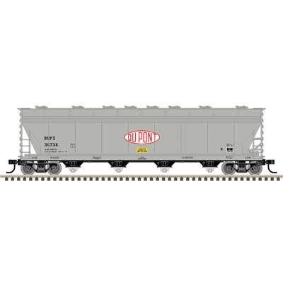 Atlas HO ACF 5250 Covered Hopper - Ready to Run - Master(R) Plus -- DuPont #36730 (gray, black, red)