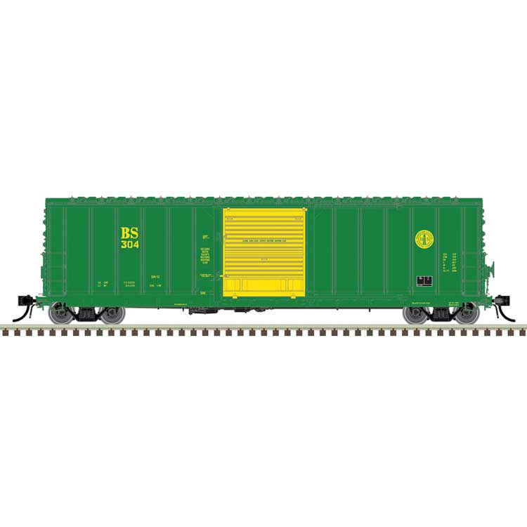 Atlas HO CNCF 5000 50' Boxcar - Ready to Run - Master(R) -- Birmingham Southern #302 (green, yellow)