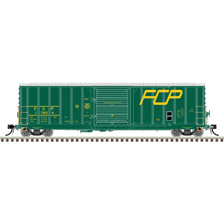 Atlas HO CNCF 5000 50' Boxcar - Ready to Run - Master(R) -- Ferrocarril del Pacifico #17618 (green, yellow)