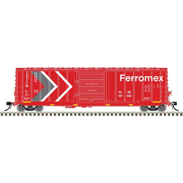 Atlas HO CNCF 5000 50' Boxcar - Ready to Run - Master(R) -- Ferromex #110072 (2020s red, white, gray)