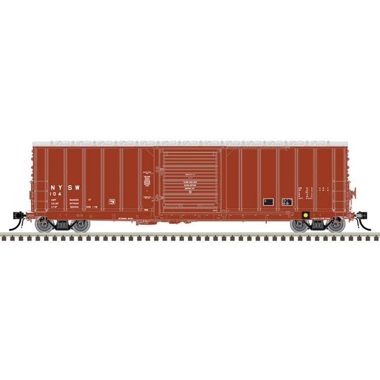 Atlas HO CNCF 5000 50' Boxcar - Ready to Run - Master(R) -- New York, Susquehanna & Western (NYS&W) #115 (Boxcar Red, white)