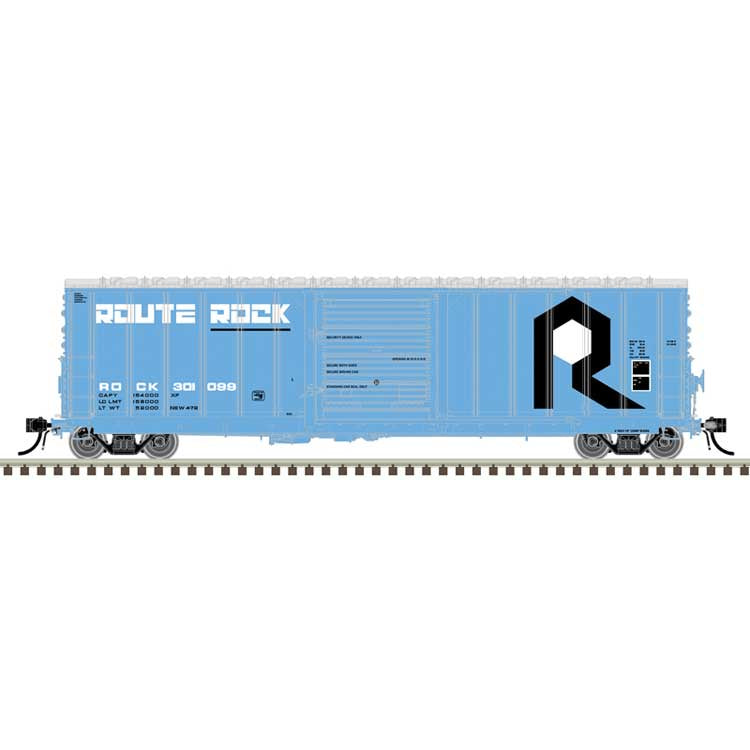 Atlas HO CNCF 5000 50' Boxcar - Ready to Run - Master(R) -- Rock Island (RI) #301084 (blue, white, black)
