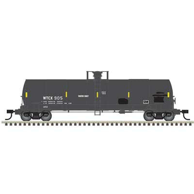 Atlas HO ACF 17,360-Gallon Tank Car - Ready to Run - Master(R) -- Weyerhaeuser WTCX #908 (gray, white, yellow)