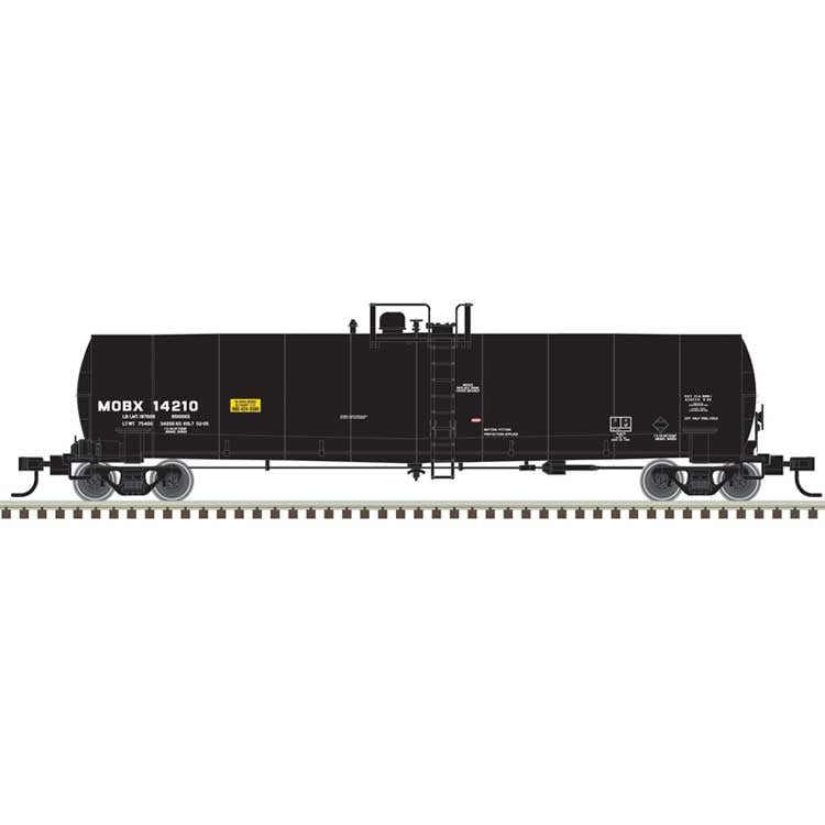 Atlas HO ACF 23,500-Gallon Tank Car - Ready to Run - Master(R) -- Exxon Mobil MOBX #14210 (black, reporting marks only)