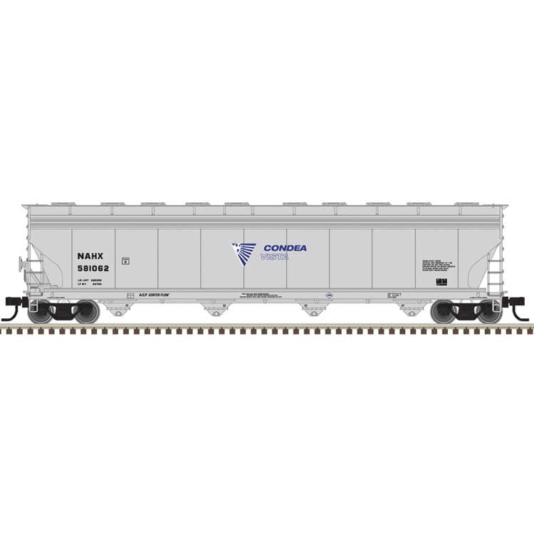 Atlas HO ACF 5800 4-Bay Covered Hopper - Ready to Run - Master(R) -- Condea Vista Plastics NAHX #581062 (gray, black, blue, white)