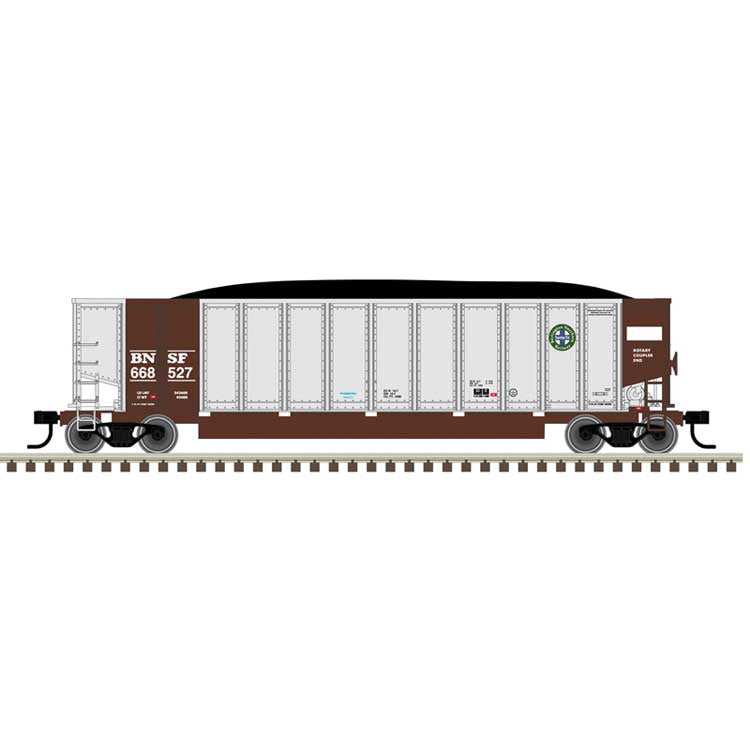 Atlas HO Aluminum Coal Gondola - Ready to Run -- BNSF Railway #668507 (aluminum, Boxcar Red, Circle/Cross Logo)