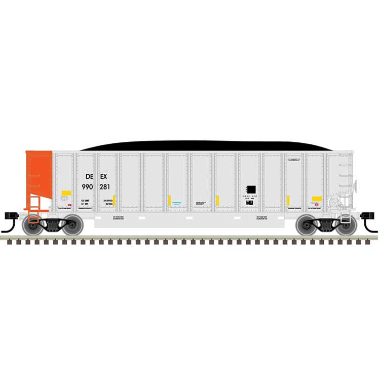 Atlas HO Aluminum Coal Gondola - Ready to Run -- Detroit Edison DEEX #990971 (aluminum, orange)