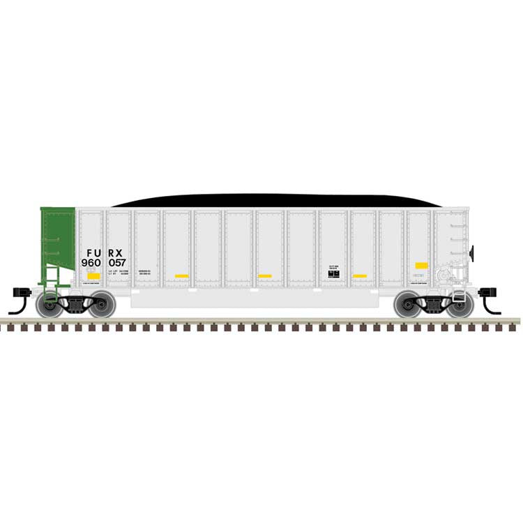 Atlas HO Aluminum Coal Gondola - Ready to Run -- First Union FURX #960070 (aluminum, green)