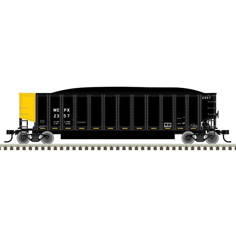 Atlas HO Aluminum Coal Gondola - Ready to Run -- Wisconsin Electric Power WEPX #2357 (black, yellow)