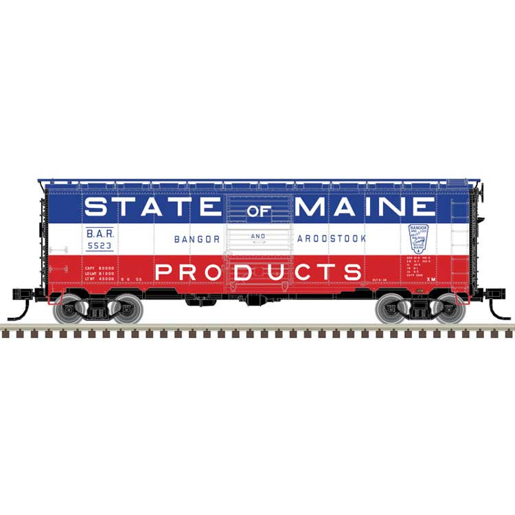 Atlas HO 1932 ARA 40' Steel Boxcar - Ready to Run - Master(R) -- Bangor & Aroostook #5230 (red, white, blue, State of Maine)