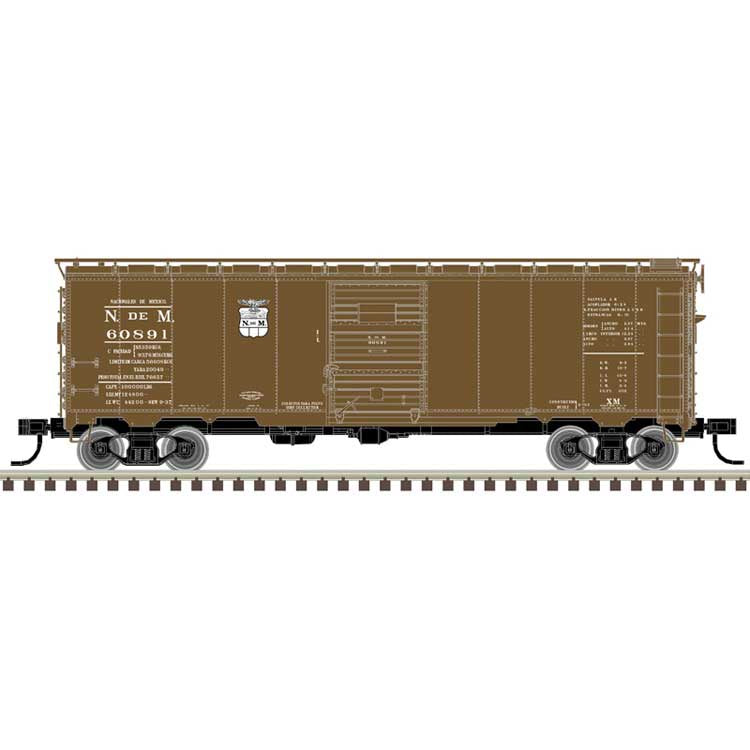 Atlas HO 1932 ARA 40' Steel Boxcar - Ready to Run - Master(R) -- Nacionales de Mexico #60854 (Boxcar Red, white, Shield Logo)