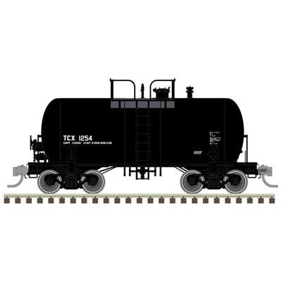 Atlas HO 10,000-Gallon Beer Can Tank Car - Ready to Run -- Texaco TCX #1252 (black, reporting marks only)
