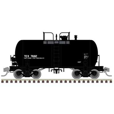 Atlas HO 10,000-Gallon Beer Can Tank Car - Ready to Run -- Texaco TCX #7682 (black, reporting marks only)