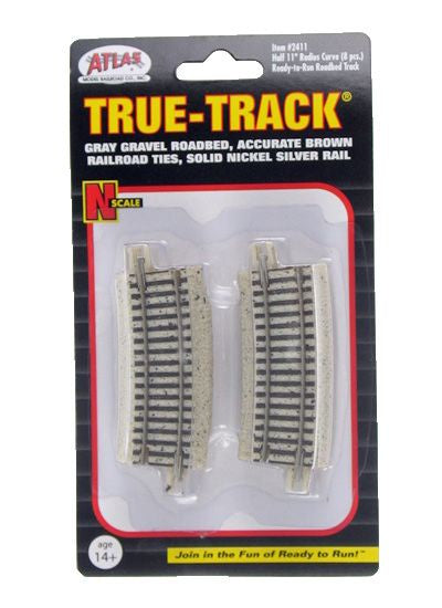 Atlas N Code 65 Tru-Track(R) -- 1/2 11" Radius Curve - ATL2411