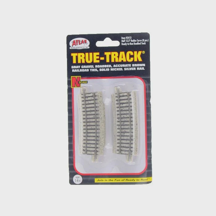 Atlas N Code 65 Tru-Track(R) -- 1/2 12-1/2" Radius Curve - ATL2413