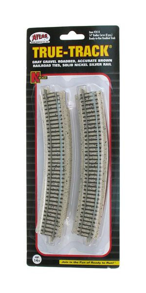 Atlas N Code 65 Tru-Track(R) -- 14" Radius Curve - ATL2414