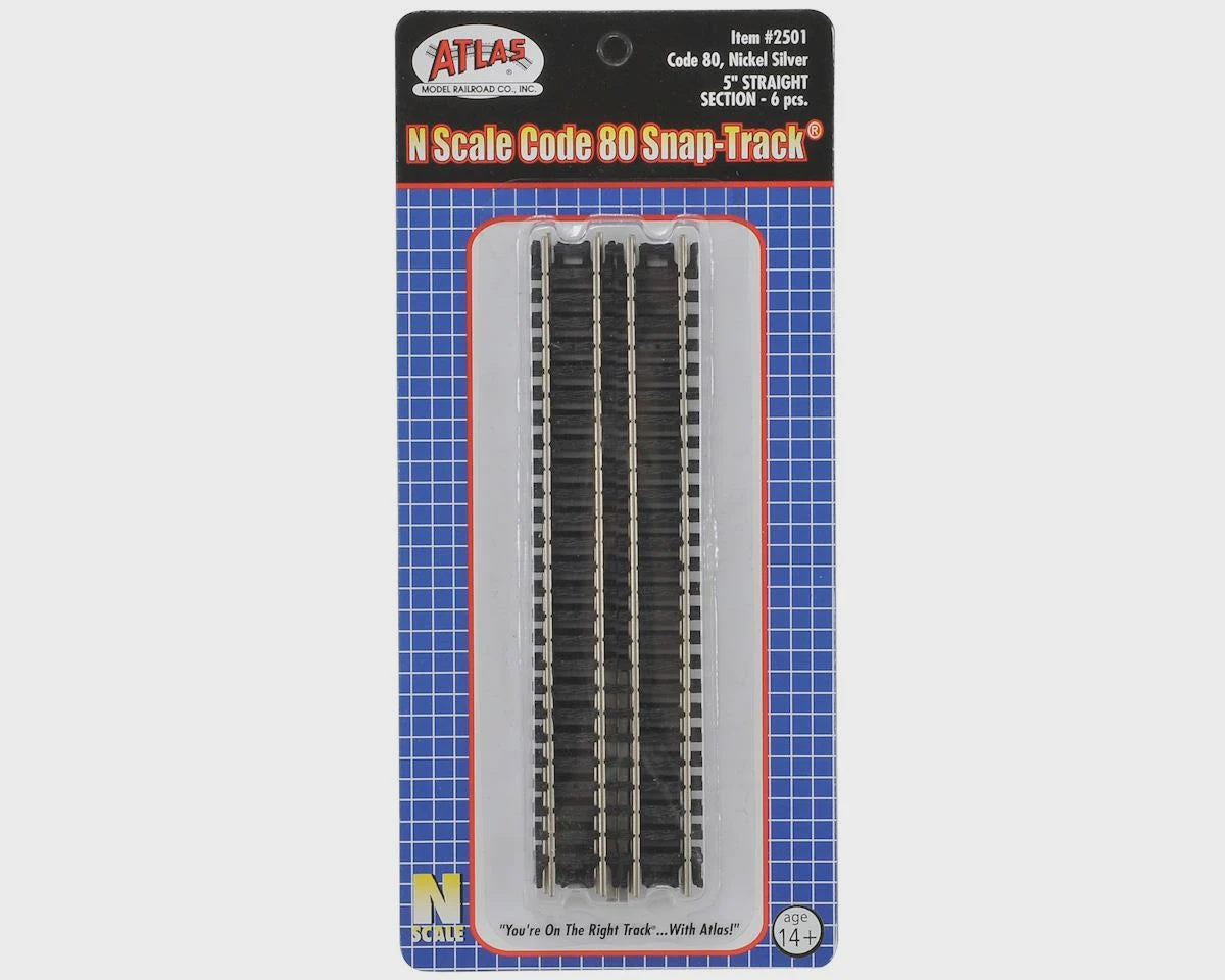 Atlas 5" Straight Snap-Track(R) -- Black Ties pkg(6) - ATL2501