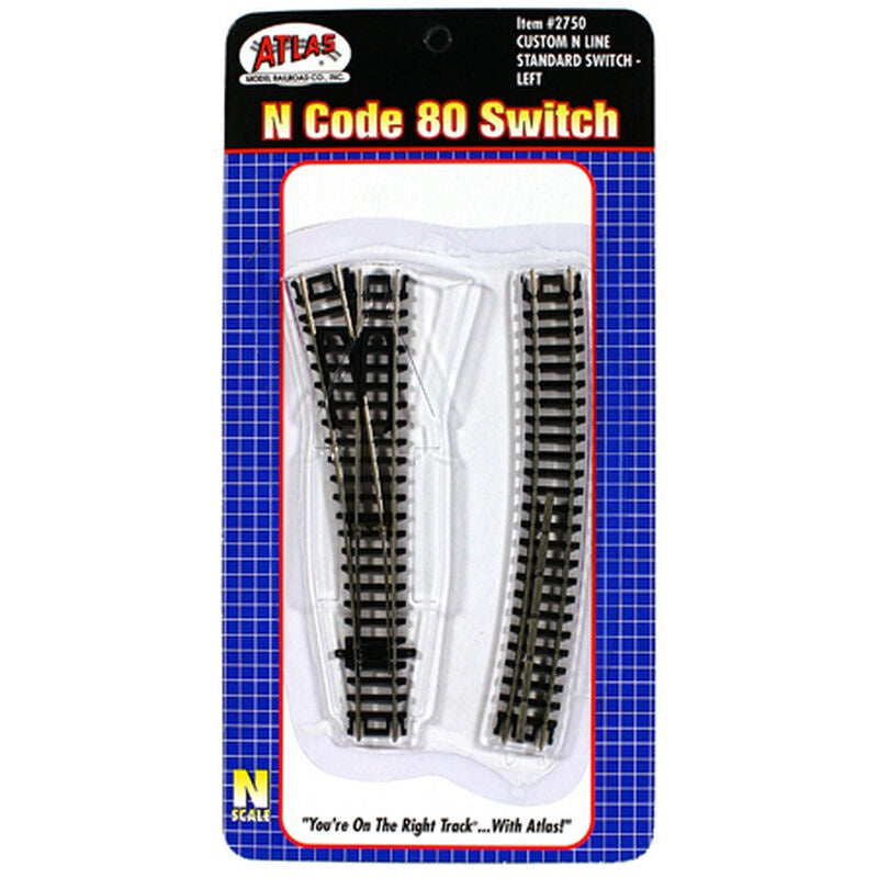 Atlas Code 80 Custom Line No. 4 Standard Turnout -- Left Hand - ATL2750