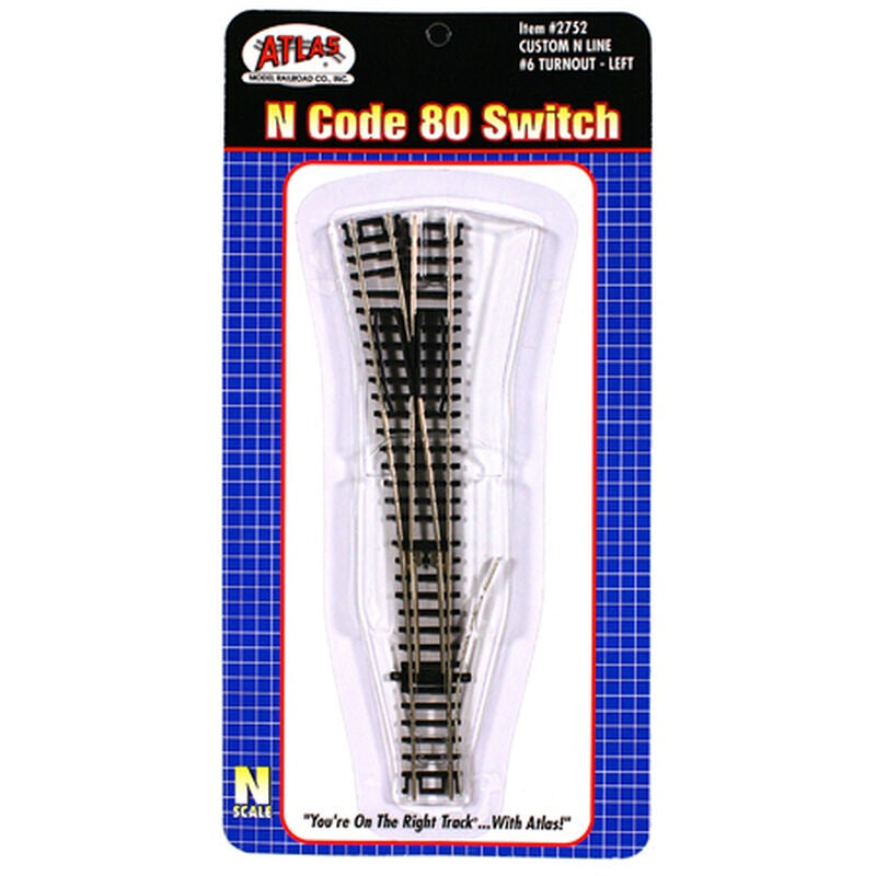 Atlas Code 80 Custom Line No. 6 Turnout -- Left Hand - ATL2752