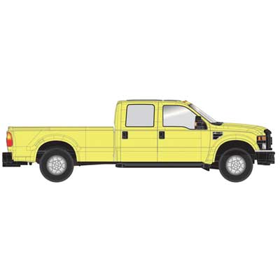 Atlas HO Ford(R) F-350 Crew-Cab Pickup Truck - Assembled -- Safety Yellow