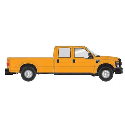 Atlas HO Ford(R) F-350 Crew-Cab Pickup Truck - Assembled -- Safety Orange