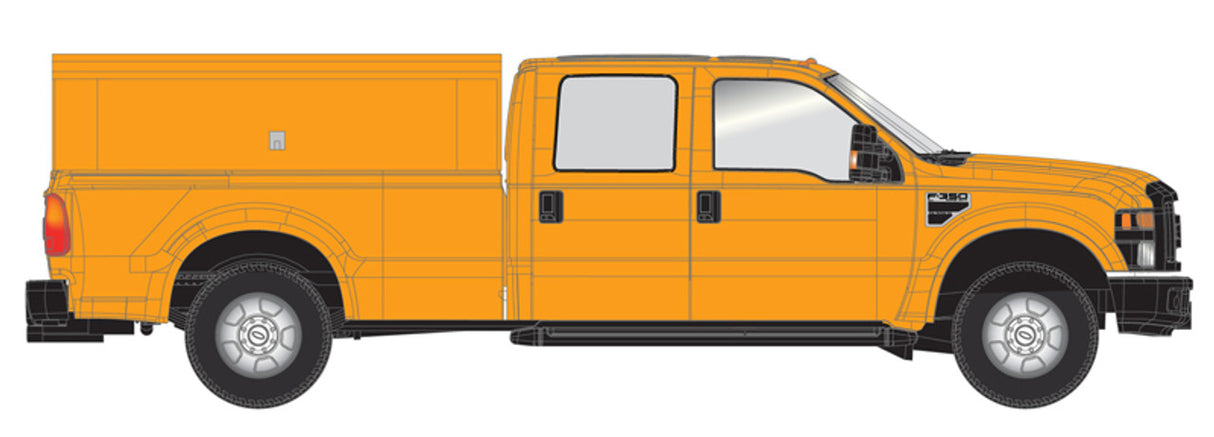 Atlas HO Ford(R) F-350 Crew-Cab Pickup Truck - Assembled -- Safety Orange with Utility Cap