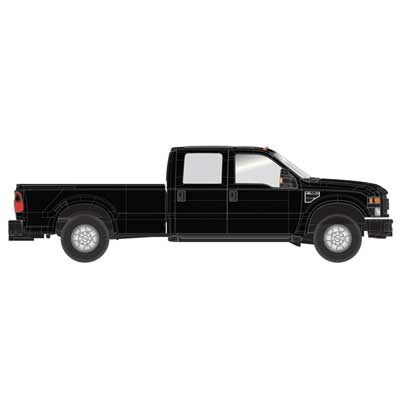 Atlas HO Ford(R) F-350 Crew-Cab Pickup Truck - Assembled -- Black