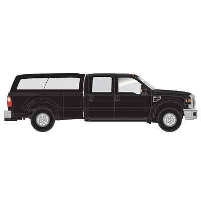 Atlas HO Ford(R) F-350 Crew-Cab Pickup Truck - Assembled -- Black with Cap