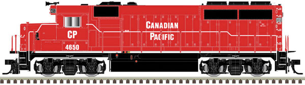 Atlas N EMD GP40-2 No Dynamic Brakes - Standard DC - Master Silver(R) -- Canadian Pacific 4650 (red, white, Non-Standard Lettering)