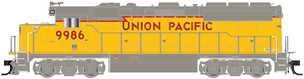 Atlas N EMD GP40-2 with Dynamic Brakes - Standard DC - Master Silver(R) -- Union Pacific 1540 (yellow, gray, red, yellow Sill)