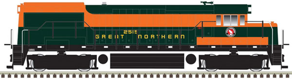 Atlas GE U25B Phase 2b - DCC - Master Gold -- Great Northern 2515 (Simplified, Pullman Green, Omaha Orange) - ATL40004781