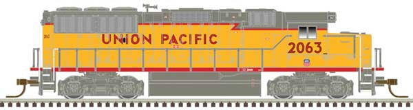 Atlas N EMD GP60 - Standard DC - Master(TM) Silver -- Union Pacific 2063 (yellow, red, gray, red sill stripe)