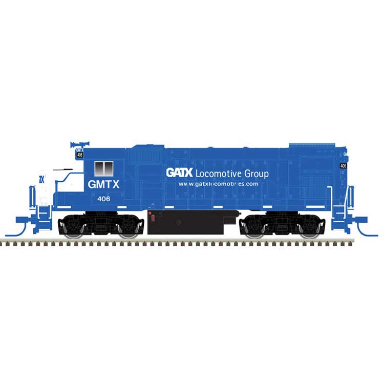 Atlas N EMD GP15-1 - Standard DC -- GMTX 406 (blue, white, website)