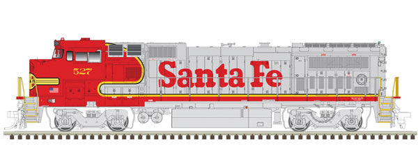 Atlas N GE Dash 8-40BW with Deck Ditch Lights - LokSound and DCC - Master(R) Gold -- Santa Fe 505 (Warbonnet, red, silver)