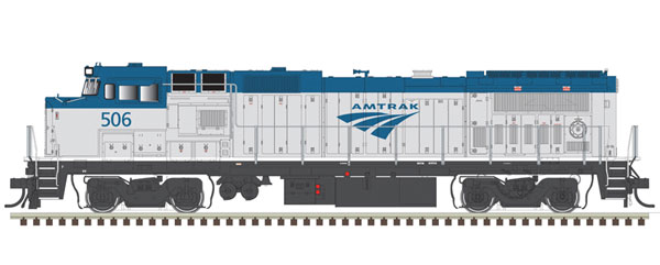Atlas N GE Dash 8-40BHW with Deck Ditch Lights - LokSound and DCC - Master(R) Gold -- Amtrak 514 (Phase V, blue, silver, white sill)