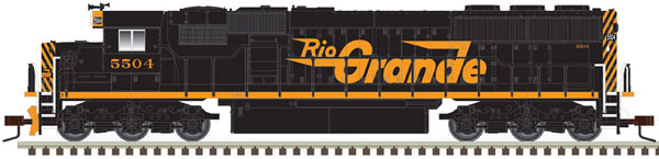 Atlas N EMD SD50 - Standard DC - Master Silver(TM) -- Denver & Rio Grande Western 5504 (black, orange)
