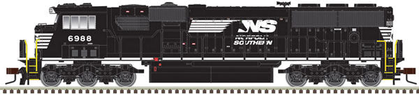 Atlas N EMD SD60E with Ditch Lights - Standard DC - Master Silver(TM) -- Norfolk Southern 6938 (black, white, PTC Antenna Detail)