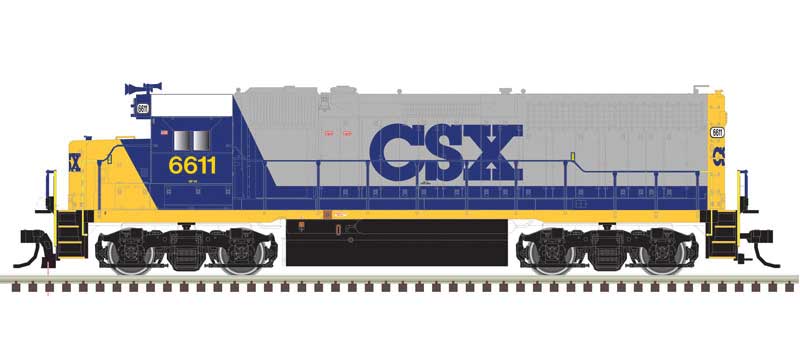 EMD Atlas N GP40 - Standard DC - Master(R) Silver -- CSX 6611 (Bright Future, gray, blue, yellow)