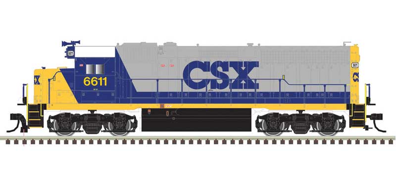 EMD Atlas N GP40 - LokSound and DCC - Master(R) Gold -- CSX 6604 (Bright Future, gray, blue, yellow)